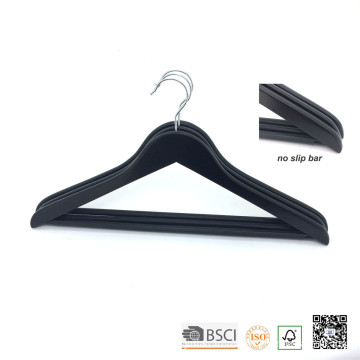 Vêtements en bois noir Non Slip Bar Top Coat Hanger